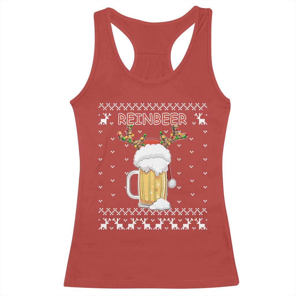 Christmas Couple Matching Racerback Tank Top Funny Winedeer Reinbeer Matching Ugly Sweaters Beer TS10 Red Print Your Wear