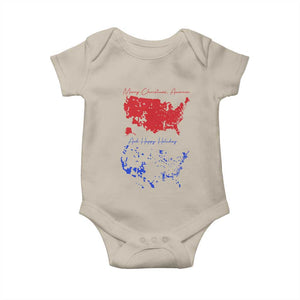 Funny Christmas Trump Baby Onesie 2024 Electoral Map Merry Christmas America Happy Holiday TS10 Sand Print Your Wear