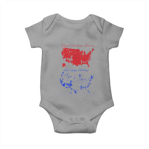 Funny Christmas Trump Baby Onesie 2024 Electoral Map Merry Christmas America Happy Holiday TS10 Sport Gray Print Your Wear