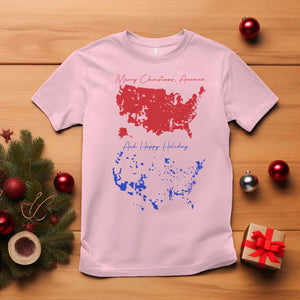 Funny Christmas Trump T Shirt 2024 Electoral Map Merry Christmas America Happy Holiday TS10 Light Pink Print Your Wear