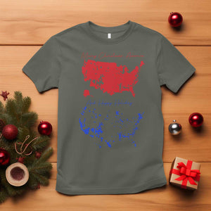 Funny Christmas Trump T Shirt 2024 Electoral Map Merry Christmas America Happy Holiday TS10 Military Green Print Your Wear