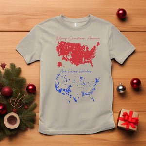 Funny Christmas Trump T Shirt 2024 Electoral Map Merry Christmas America Happy Holiday TS10 Sand Print Your Wear