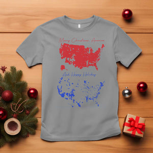 Funny Christmas Trump T Shirt 2024 Electoral Map Merry Christmas America Happy Holiday TS10 Sport Gray Print Your Wear