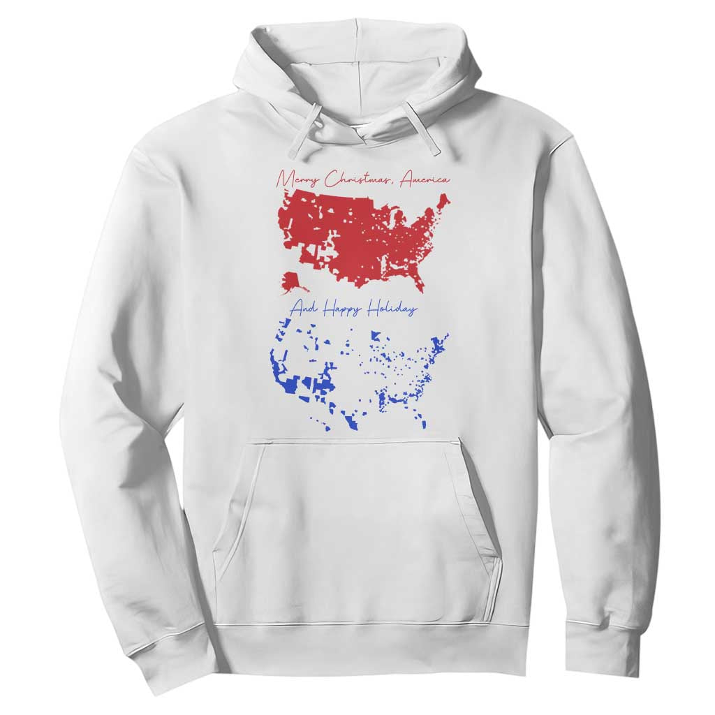 Funny Christmas Trump Hoodie 2024 Electoral Map Merry Christmas America Happy Holiday TS10 White Print Your Wear
