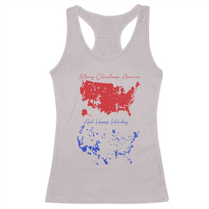 Funny Christmas Trump Racerback Tank Top 2024 Electoral Map Merry Christmas America Happy Holiday TS10 Ice Gray Print Your Wear