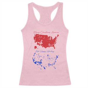 Funny Christmas Trump Racerback Tank Top 2024 Electoral Map Merry Christmas America Happy Holiday TS10 Light Pink Print Your Wear
