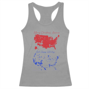 Funny Christmas Trump Racerback Tank Top 2024 Electoral Map Merry Christmas America Happy Holiday TS10 Sport Gray Print Your Wear