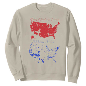Funny Christmas Trump Sweatshirt 2024 Electoral Map Merry Christmas America Happy Holiday TS10 Sand Print Your Wear