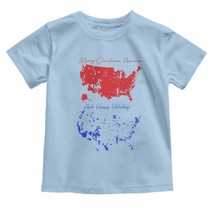 Funny Christmas Trump Toddler T Shirt 2024 Electoral Map Merry Christmas America Happy Holiday TS10 Light Blue Print Your Wear