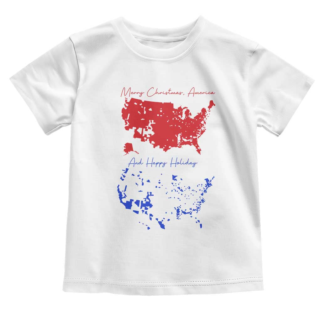 Funny Christmas Trump Toddler T Shirt 2024 Electoral Map Merry Christmas America Happy Holiday TS10 White Print Your Wear