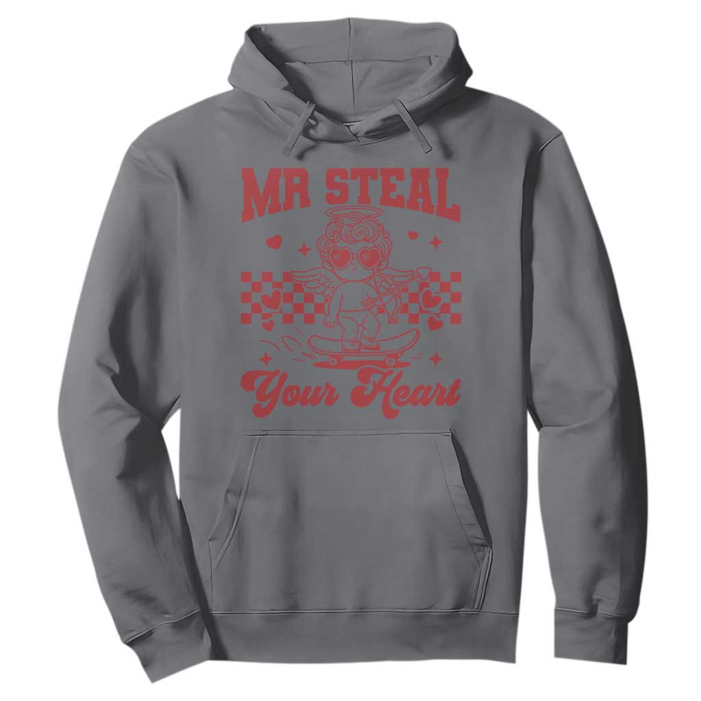 Mr Steal Your Heart Hoodie Cute Cupid Youth Boys Baby Boy Valentine Toddler TS10 Charcoal Print Your Wear