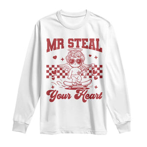 Mr Steal Your Heart Long Sleeve Shirt Cute Cupid Youth Boys Baby Boy Valentine Toddler TS10 White Print Your Wear