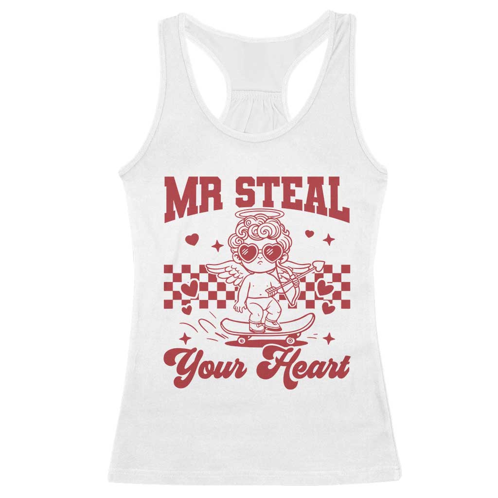 Mr Steal Your Heart Racerback Tank Top Cute Cupid Youth Boys Baby Boy Valentine Toddler TS10 White Print Your Wear