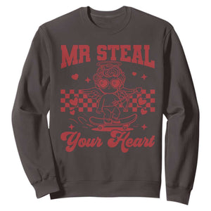 Mr Steal Your Heart Sweatshirt Cute Cupid Youth Boys Baby Boy Valentine Toddler TS10 Dark Chocolate Print Your Wear