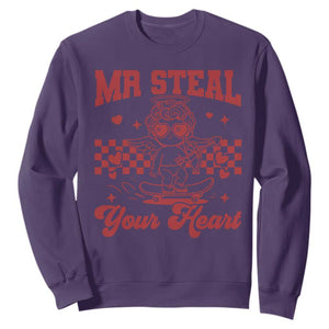 Mr Steal Your Heart Sweatshirt Cute Cupid Youth Boys Baby Boy Valentine Toddler TS10 Purple Print Your Wear