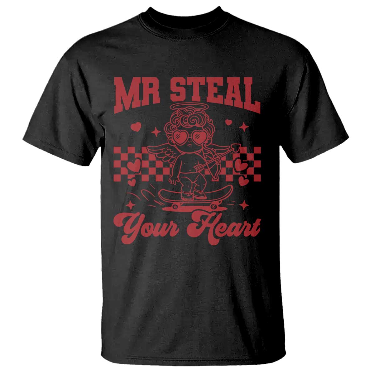 Mr Steal Your Heart T Shirt Cute Cupid Youth Boys Baby Boy Valentine Toddler TS10 Black Print Your Wear