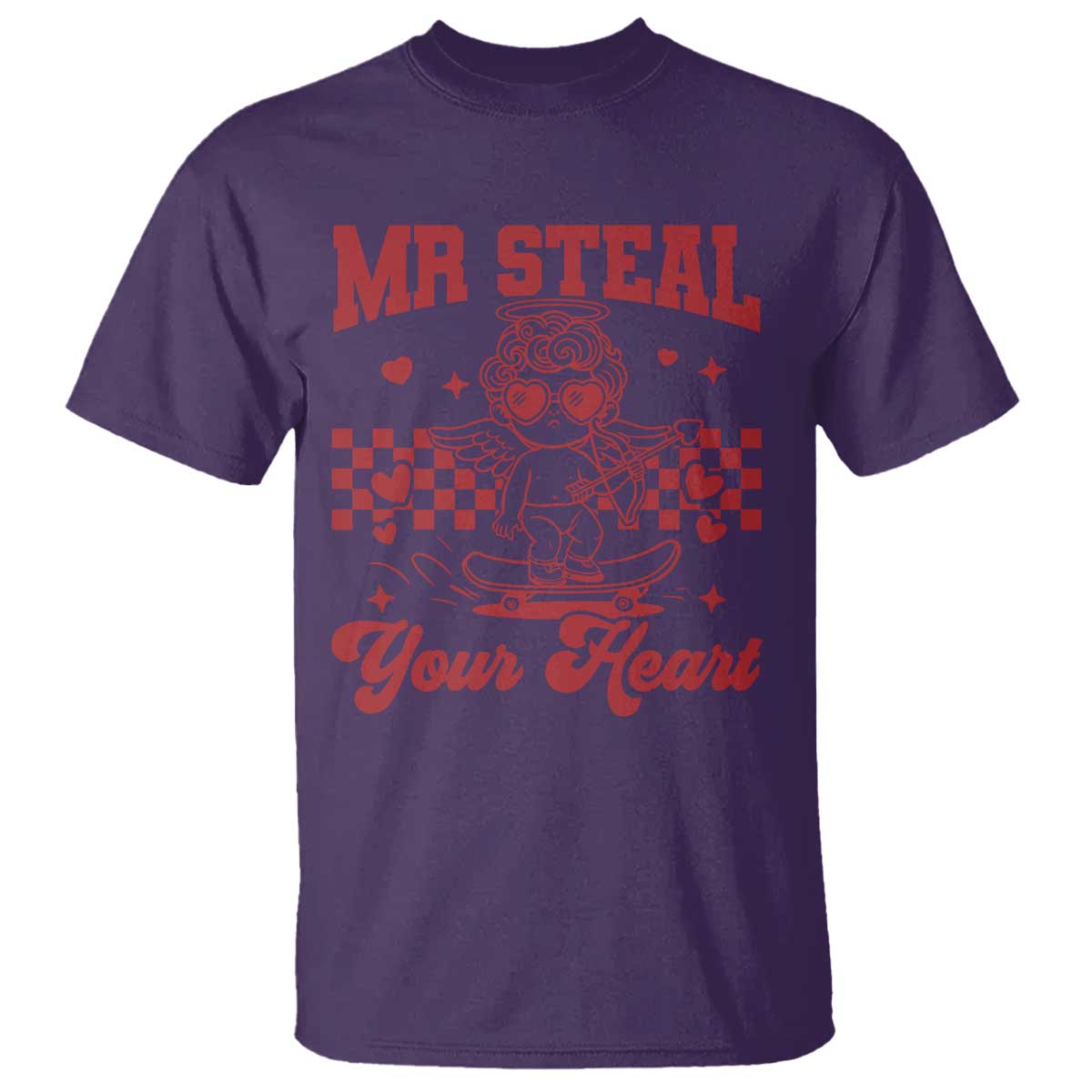 Mr Steal Your Heart T Shirt Cute Cupid Youth Boys Baby Boy Valentine Toddler TS10 Purple Print Your Wear