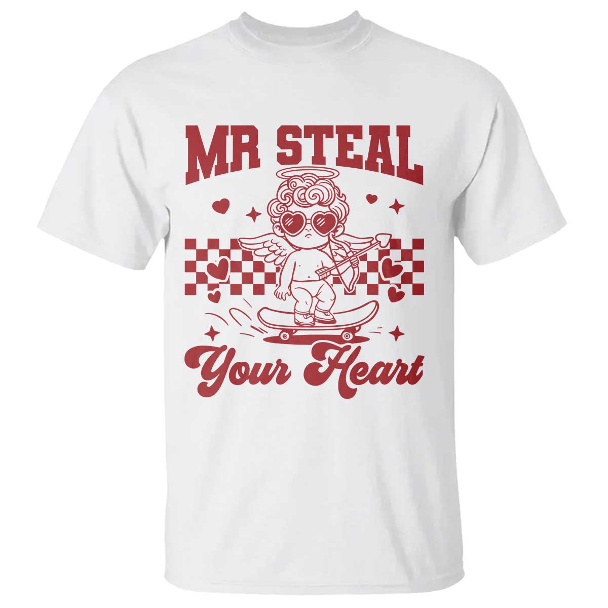 Mr Steal Your Heart T Shirt Cute Cupid Youth Boys Baby Boy Valentine Toddler TS10 White Print Your Wear