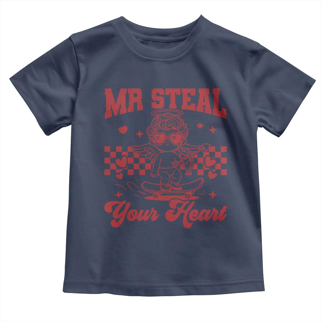 Mr Steal Your Heart Toddler T Shirt Cute Cupid Youth Boys Baby Boy Valentine Toddler TS10 Navy Print Your Wear