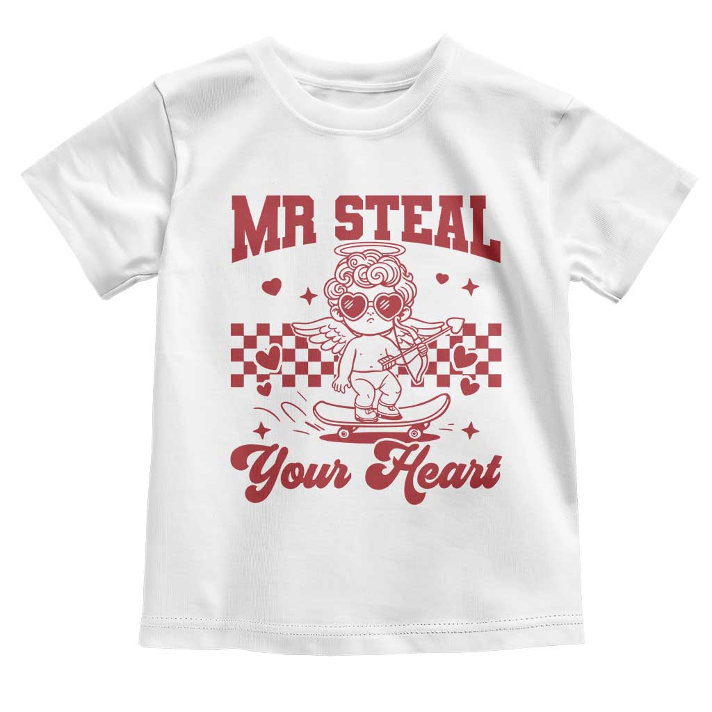 Mr Steal Your Heart Toddler T Shirt Cute Cupid Youth Boys Baby Boy Valentine Toddler TS10 White Print Your Wear