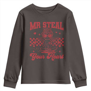 Mr Steal Your Heart Youth Sweatshirt Cute Cupid Youth Boys Baby Boy Valentine Toddler TS10 Dark Chocolate Print Your Wear