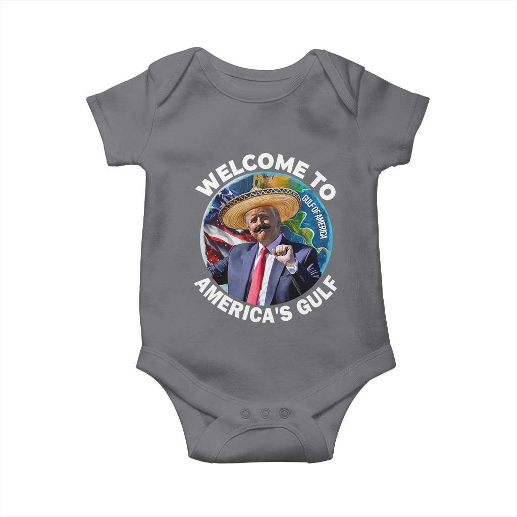 America's Gulf Mexico Baby Onesie Trump Sombrero Dancing Funny Map TS10 Charcoal Print Your Wear