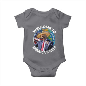 America's Gulf Mexico Baby Onesie Trump Sombrero Dancing Funny Map TS10 Charcoal Print Your Wear