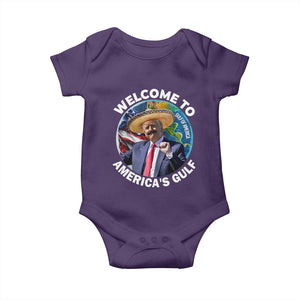 America's Gulf Mexico Baby Onesie Trump Sombrero Dancing Funny Map TS10 Purple Print Your Wear