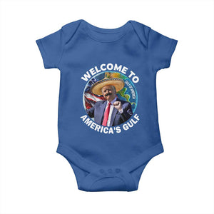America's Gulf Mexico Baby Onesie Trump Sombrero Dancing Funny Map TS10 Royal Blue Print Your Wear
