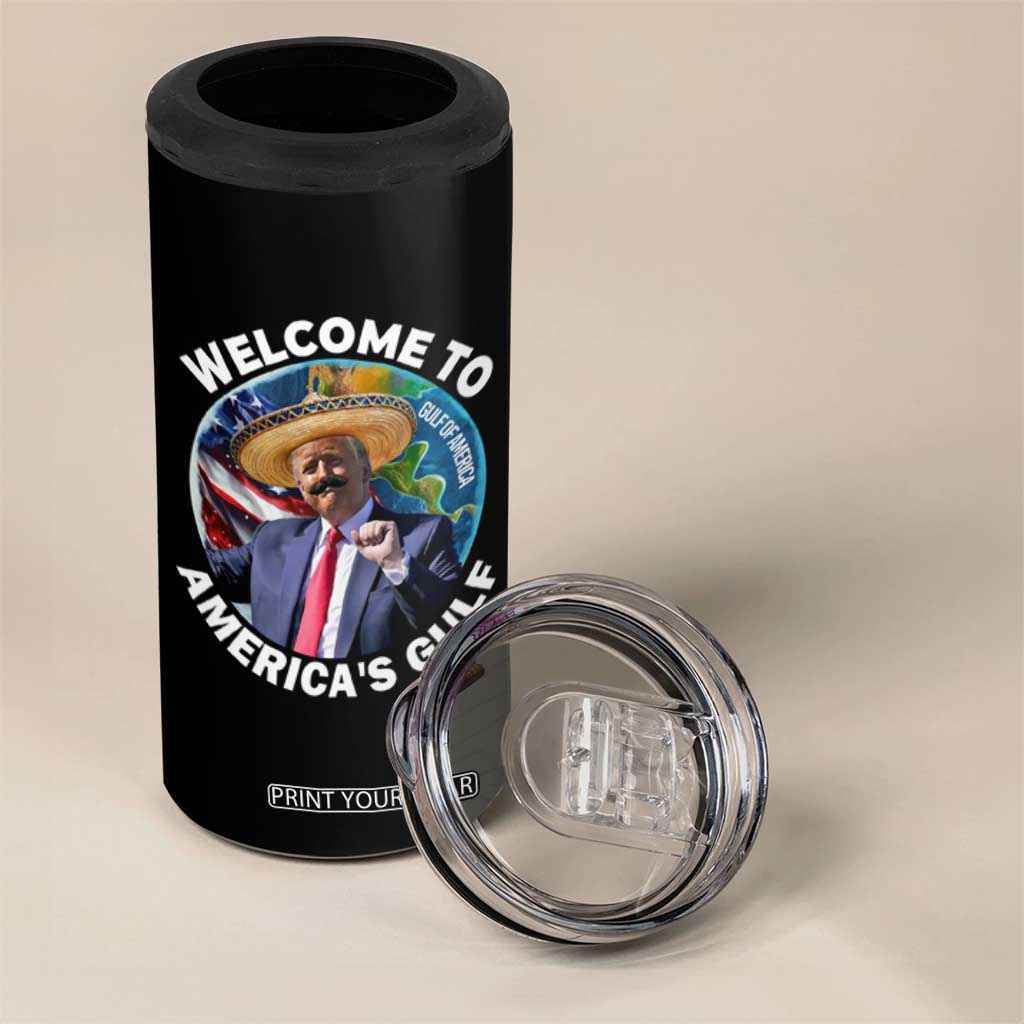 America's Gulf Mexico 4 in 1 Can Cooler Tumbler Trump Sombrero Dancing Funny Map TS10 Print Your Wear