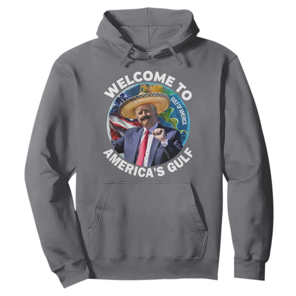 America's Gulf Mexico Hoodie Trump Sombrero Dancing Funny Map TS10 Charcoal Print Your Wear