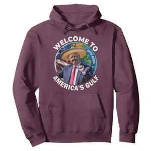 America's Gulf Mexico Hoodie Trump Sombrero Dancing Funny Map TS10 Maroon Print Your Wear