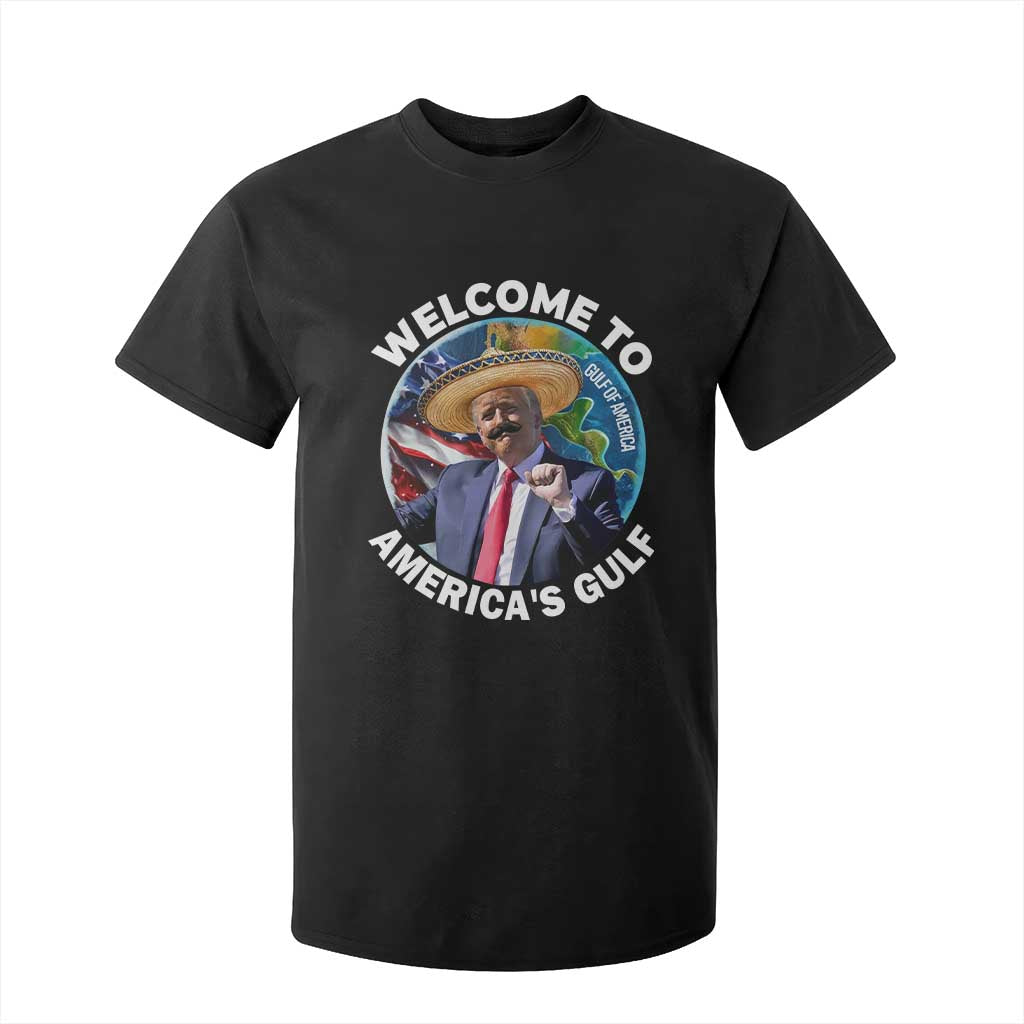 America's Gulf Mexico T Shirt For Kid Trump Sombrero Dancing Funny Map TS10 Black Print Your Wear
