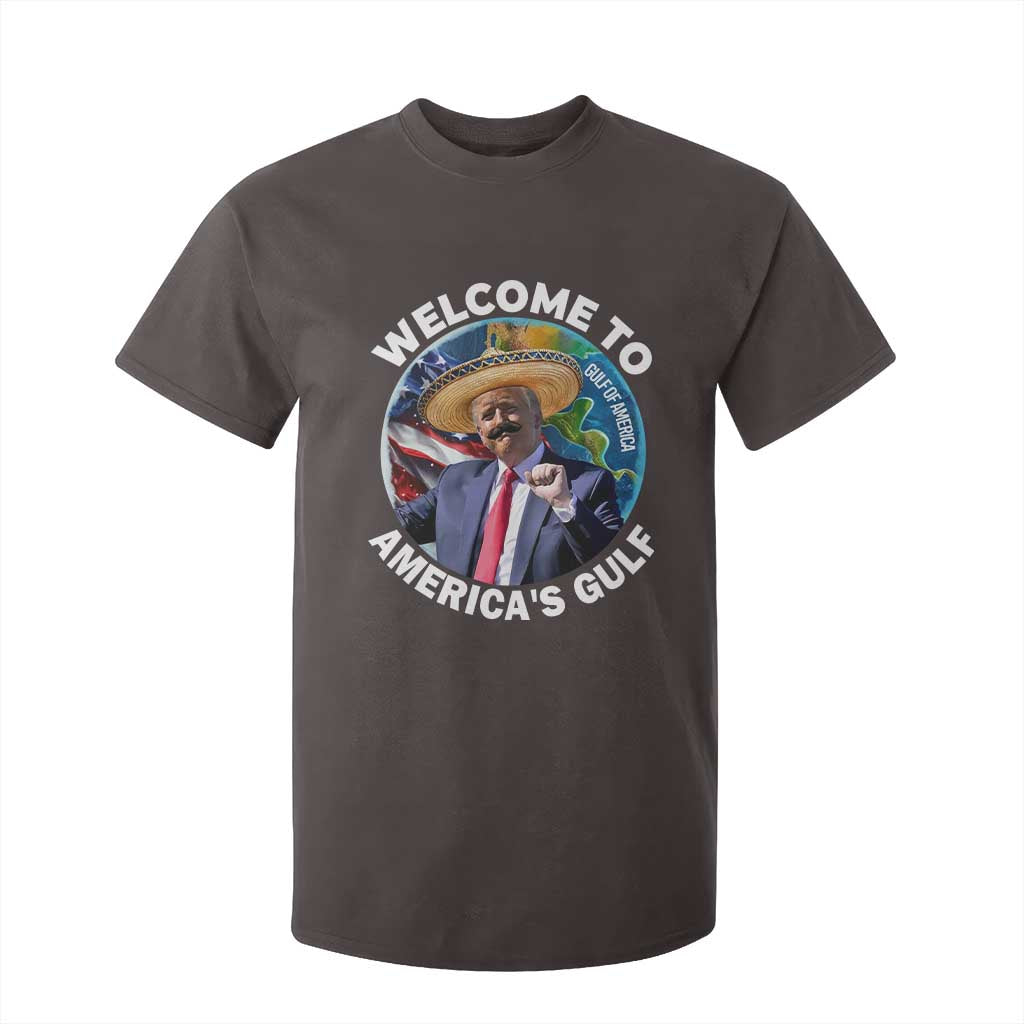 America's Gulf Mexico T Shirt For Kid Trump Sombrero Dancing Funny Map TS10 Dark Chocolate Print Your Wear