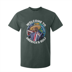 America's Gulf Mexico T Shirt For Kid Trump Sombrero Dancing Funny Map TS10 Dark Forest Green Print Your Wear
