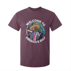 America's Gulf Mexico T Shirt For Kid Trump Sombrero Dancing Funny Map TS10 Maroon Print Your Wear