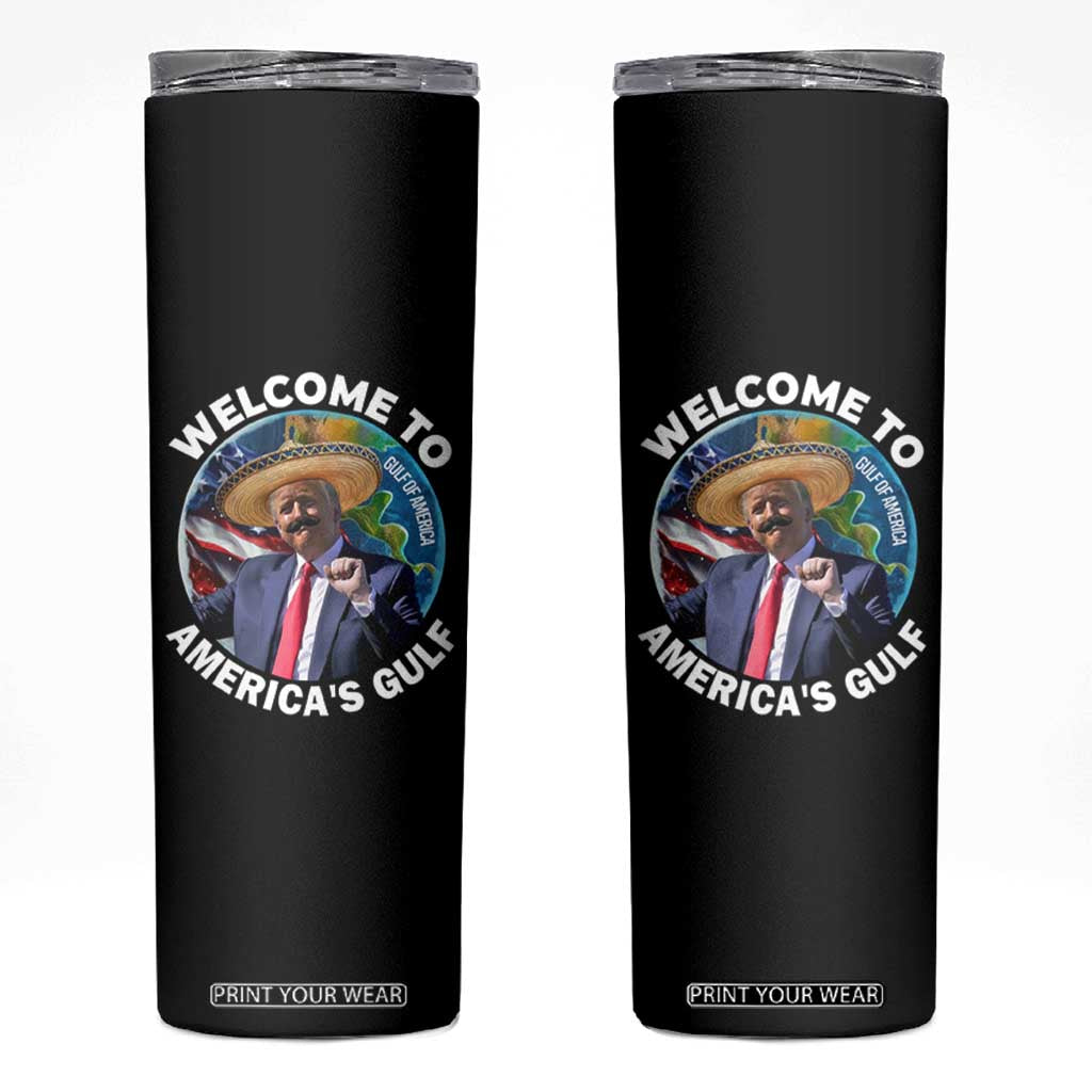 America's Gulf Mexico Skinny Tumbler Trump Sombrero Dancing Funny Map TS10 Black Print Your Wear