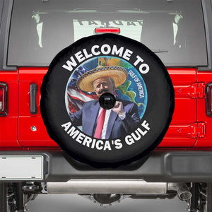 America's Gulf Spare Tire Cover Trump Sombrero Dancing Funny Map TS10 Black Print Your Wear