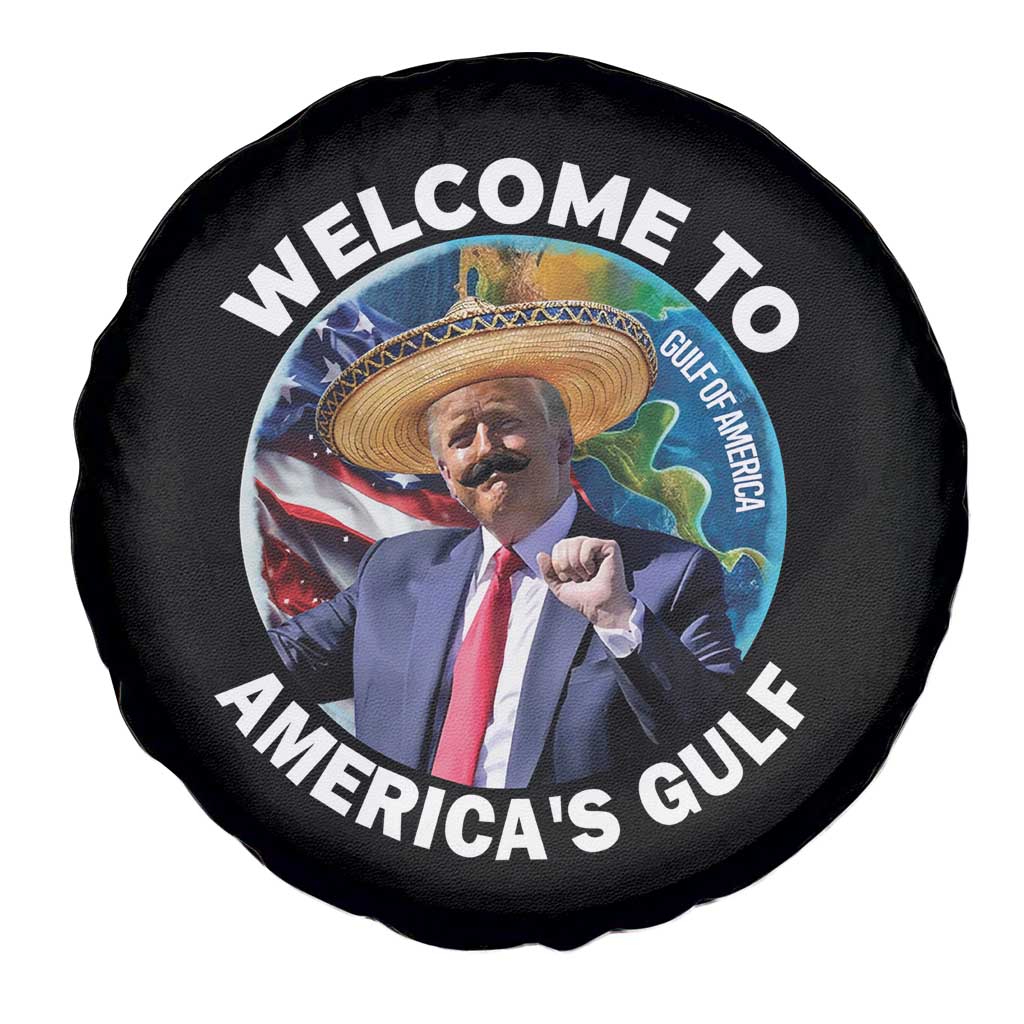 America's Gulf Spare Tire Cover Trump Sombrero Dancing Funny Map TS10 Print Your Wear