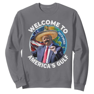 America's Gulf Mexico Sweatshirt Trump Sombrero Dancing Funny Map TS10 Charcoal Print Your Wear