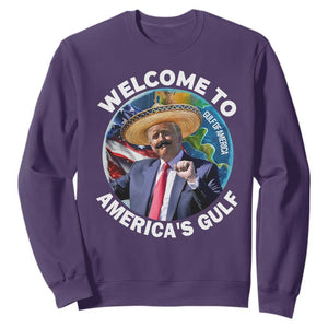 America's Gulf Mexico Sweatshirt Trump Sombrero Dancing Funny Map TS10 Purple Print Your Wear