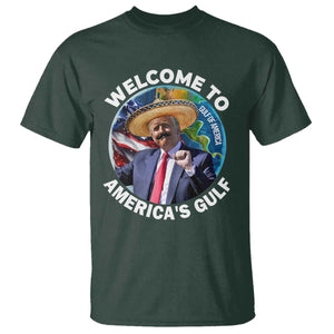 America's Gulf Mexico T Shirt Trump Sombrero Dancing Funny Map TS10 Dark Forest Green Print Your Wear