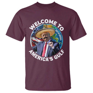 America's Gulf Mexico T Shirt Trump Sombrero Dancing Funny Map TS10 Maroon Print Your Wear