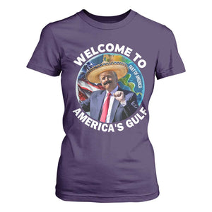 America's Gulf Mexico T Shirt For Women Trump Sombrero Dancing Funny Map TS10 Purple Print Your Wear