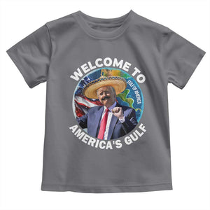 America's Gulf Mexico Toddler T Shirt Trump Sombrero Dancing Funny Map TS10 Charcoal Print Your Wear