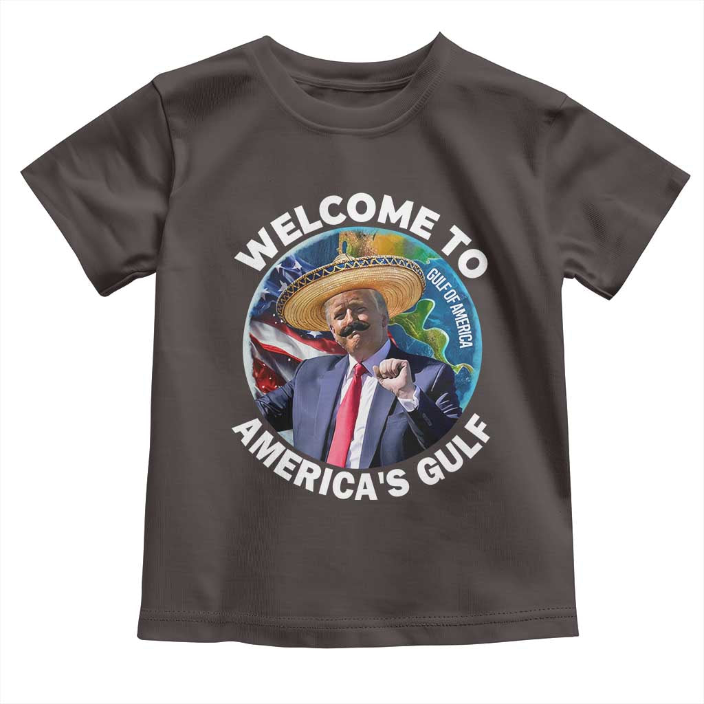 America's Gulf Mexico Toddler T Shirt Trump Sombrero Dancing Funny Map TS10 Dark Chocolate Print Your Wear