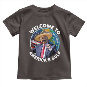 America's Gulf Mexico Toddler T Shirt Trump Sombrero Dancing Funny Map TS10 Dark Chocolate Print Your Wear