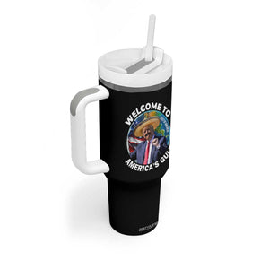 America's Gulf Mexico Tumbler With Handle Trump Sombrero Dancing Funny Map TS10 Print Your Wear