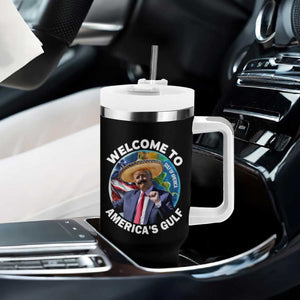 America's Gulf Mexico Tumbler With Handle Trump Sombrero Dancing Funny Map TS10 Print Your Wear