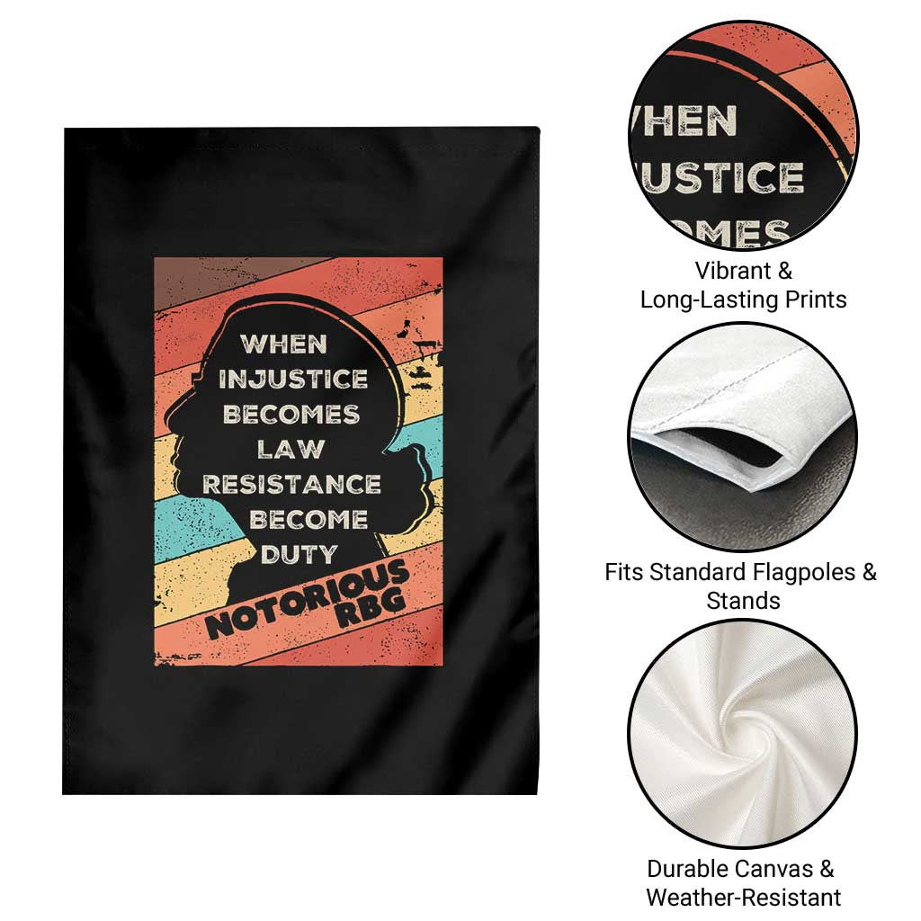 When Injustice Becomes Law Resistance Becomes Duty Garden Flag Political Protest Feminist RGB TS10 Print Your Wear